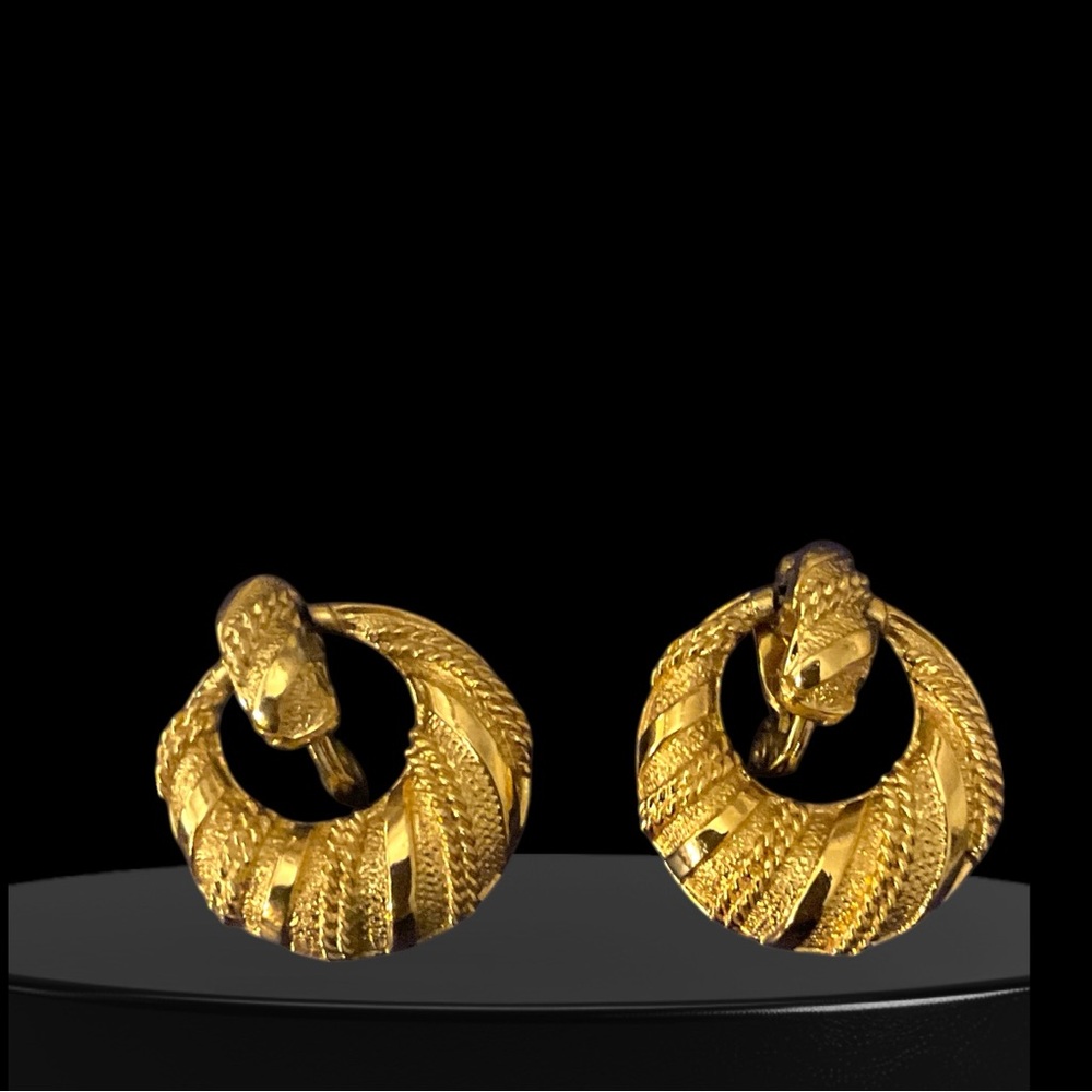 Monet Textured Gold Earrings